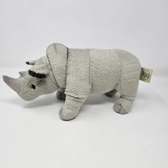 TIGER TAIL TOYS Viahart Rhino Rhinoceros Gray Large 13” Realistic Plush Horned - Picture 3 of 7